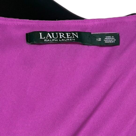 Ralph Lauren Women's Dress Purple Pleated A-Line Pockets Sleeveless Shift Sz 12 - Picture 3 of 8